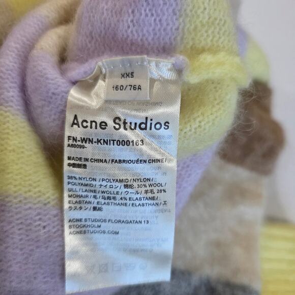 Acne Studios Kalbah Mohair Wool Stripe Longline Oversized Sweater, Size XXS, EUC - Picture 16 of 16